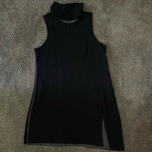 Women’s sleeveless turtleneck sweater.  Black